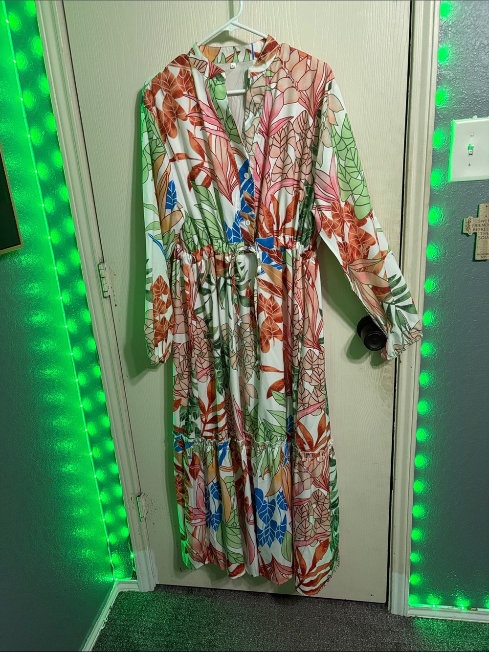 Tropical Floral Maxi Dress in Multi-Color